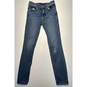 EXPRESS Denim Jeans Womens Size 0 Medium Wash  High Rise Cropped Legging 25X27